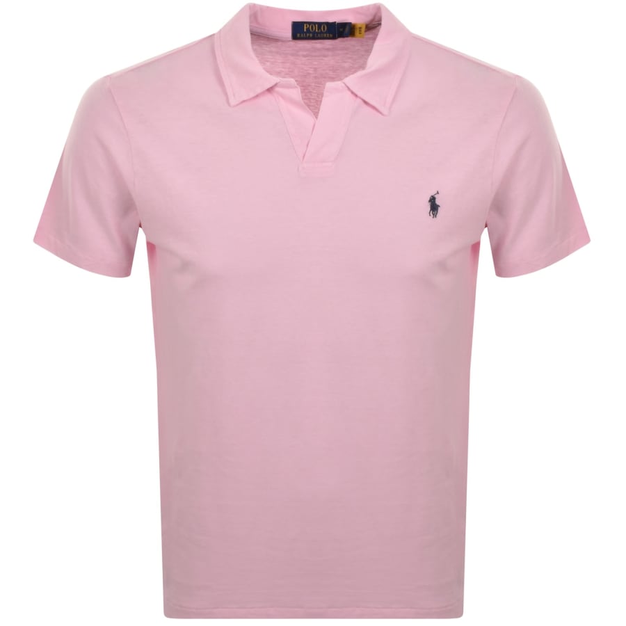 Ralph Lauren Open Collar Polo T Shirt Pink | Mainline Menswear gb